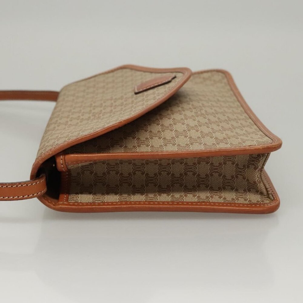CELINE Macadam Canvas Shoulder Bag Beige Gold Auth - Picture 4 of 16
